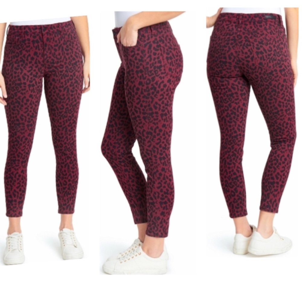 Social Standard by Sanctuary Sketchy Cheetah Mid Rise Ankle Skinny Jeans 14 NWT